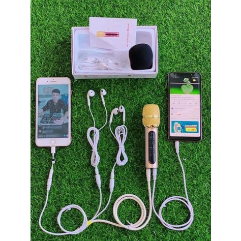 Mic c11 nâng cấp 2 dây cải tiến dây livestream chia tai nghe dài 2 mét, tặng thêm tai nghe để hát song ca- bảo hành 6 th