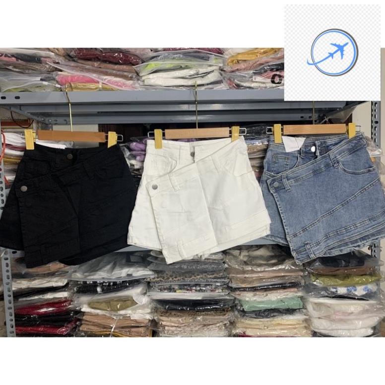 ✍️🤳 QUẦN GIẢ VÁY JEANS VẠT CHÉO QUẢNG CHÂU MS22100 ✍️🤳