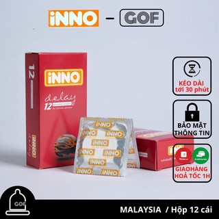 Bao cao su Chống Xuất Tinh Sớm INNO DELAY kéo dài thời gian Hộp 12C - GoF
