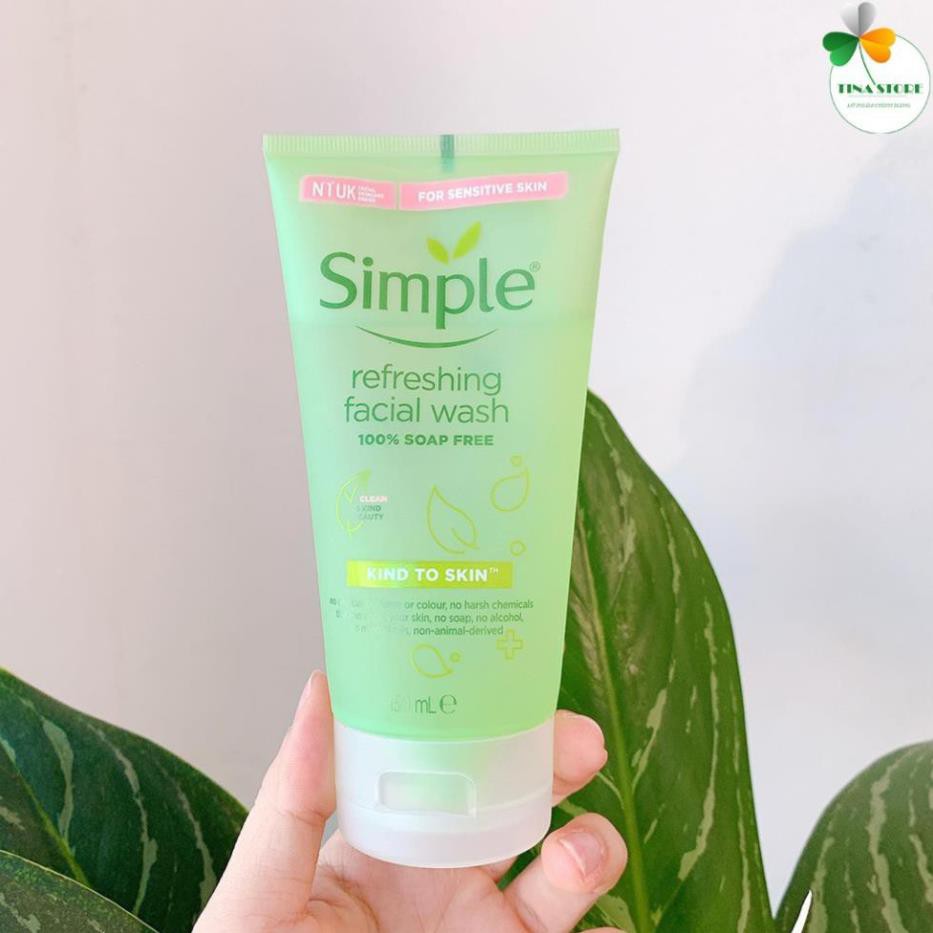 Sữa Rửa Mặt Simple Gel Kind To Skin Refreshing Facial Wash Gel 150ml