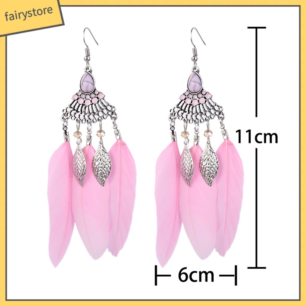 1 Đôi Bông Tai Lông Vũ Thời Trang Nữ Tính