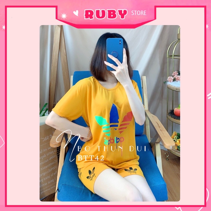 Set bộ nữ mặc nhà ❤️ Đồ bộ đùi thể thao chất thun mềm mịn Free Size Dưới 47KG ❤️ Rubystorevn