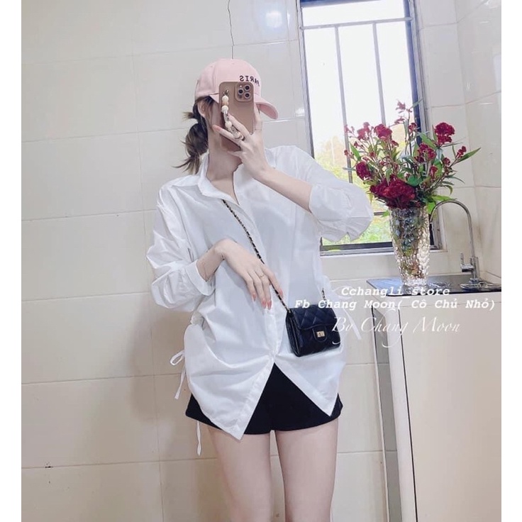 Áo Sơ Mi Dáng Rộng Rút 2 bên Hông Siêu Xinh Xắn YUMI BÁN SỈ