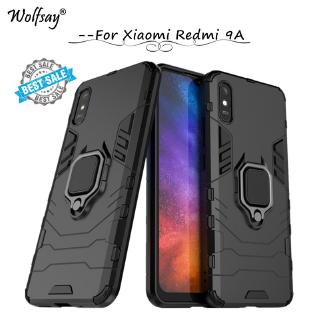 Ốp điện thoại cứng kiểu giáp chống sốc kèm giá đỡ nhẫn cho XIAOMI Redmi 9A