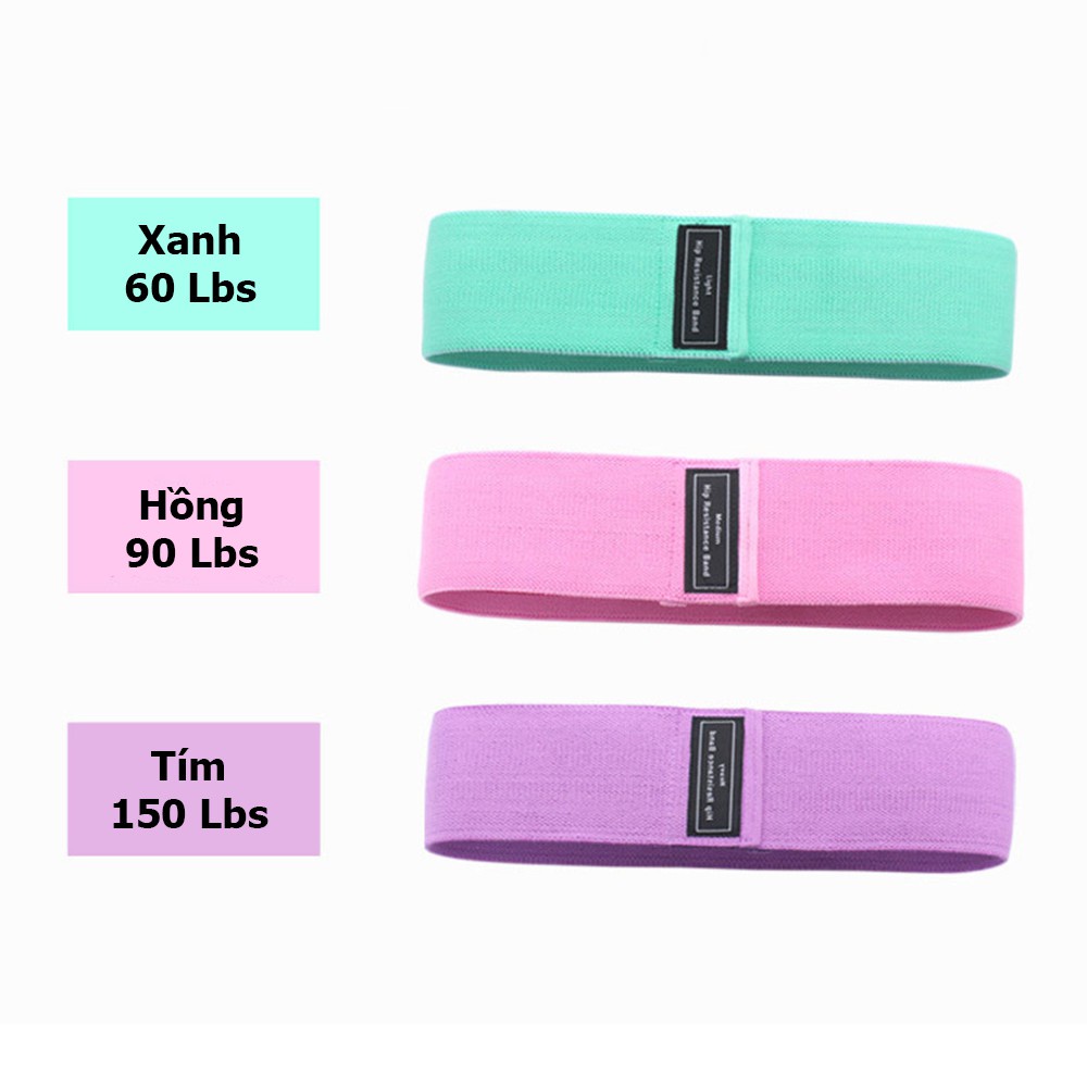 Combo 3 dây kháng lực mini band vải Aolikes siêu bền hỗ trợ tập chân mông A2001