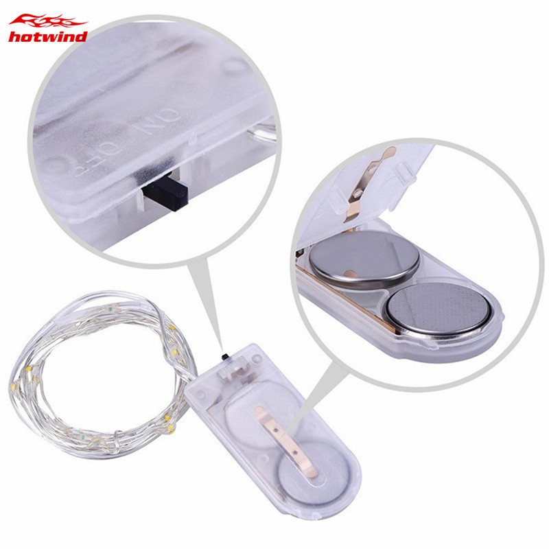 Dây đèn LED dài 1m chạy pin CR2032 dùng trang trí chai lọ Cho Giáng Sinh Halloween