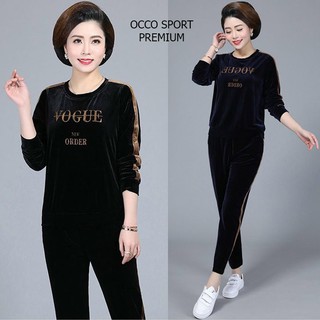 [CAO CẤP] Bộ thể thao tuổi trung niên nhung TT456_[THỜI TRANG TRUNG NIÊN]