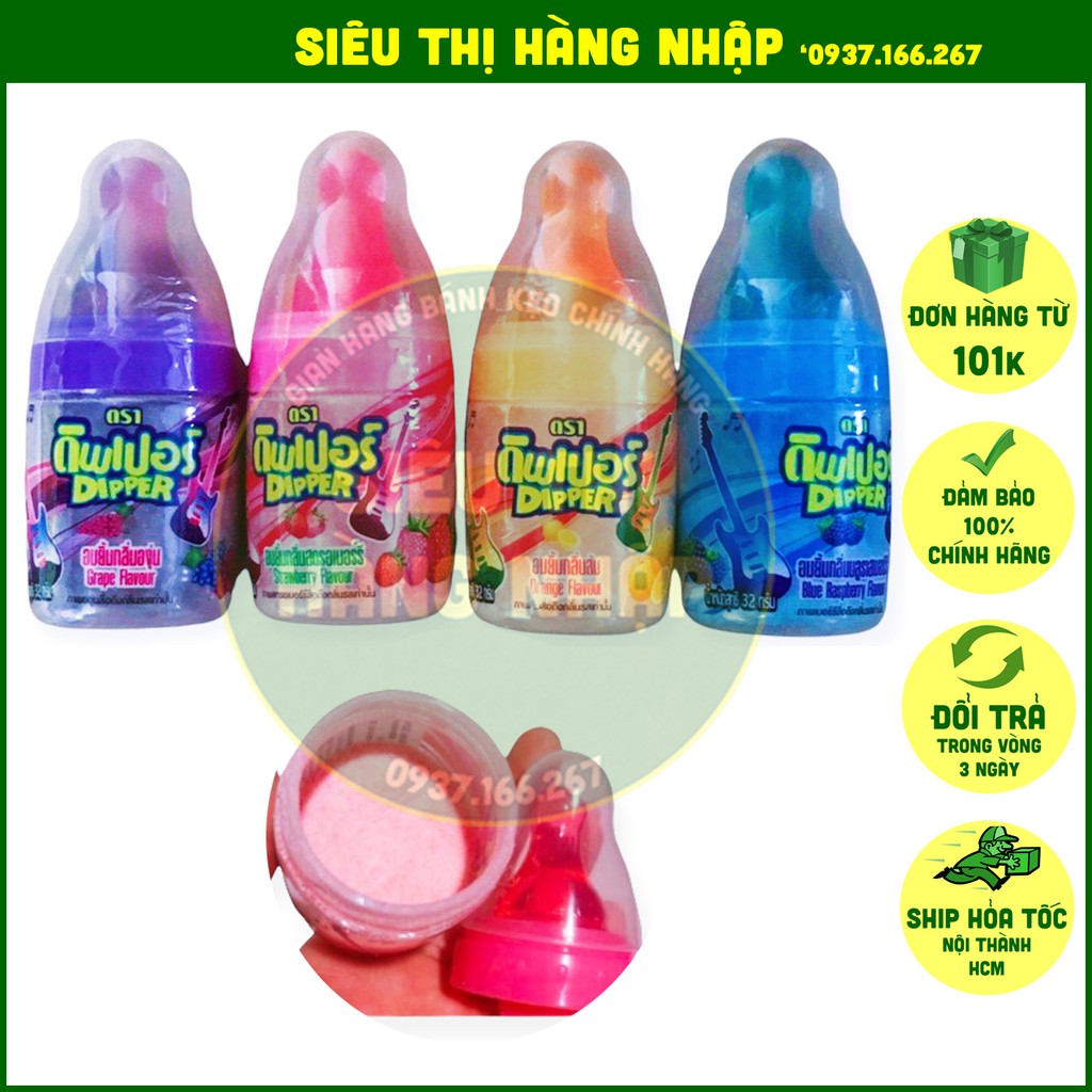 Hộp 12 Kẹo Bình Sữa Huyền Thoại Thái Lan mix 4 vị dâu, nho, mâm xôi &amp; cam, kẹo bình bú cho bé