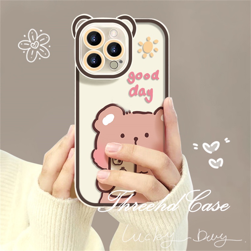 Ốp Điện Thoại Mềm In Hình Gấu Dễ Thương Cho iPhone 14 13 12 11 Pro Max SE2020 X XR Xs Max 7 8 Plus