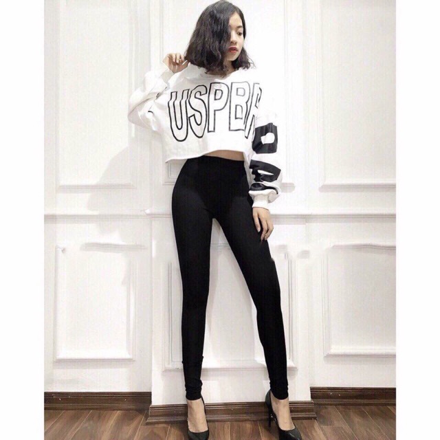 Quần legging kaki lưng cao