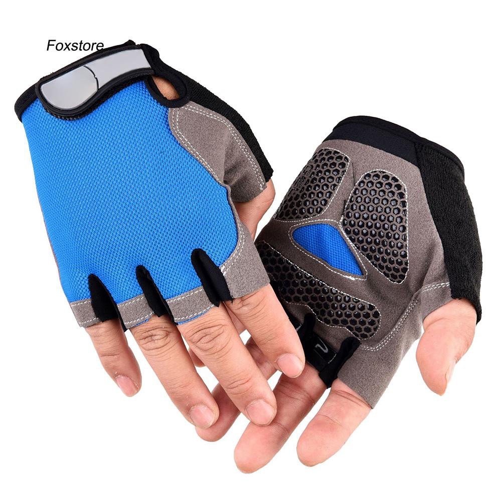 Đôi găng tay hở ngón chạy xe đạp chống trượt thời trang Unisex