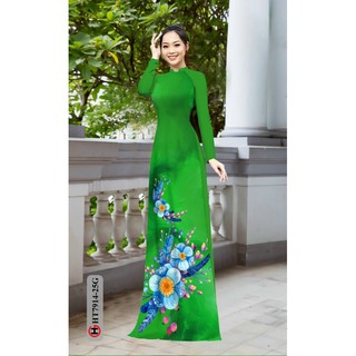 vải áo dài in hoa 3D