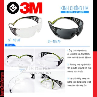 3M SF401AF - Kính chống bụi, chống tia UV 99.9% chính hãng đạt giải thưởng thiết kế năm 2015