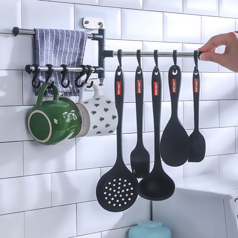 Thanh treo khăn đa năng 3 nhánh xoay 180 độ dán tường tiết kiệm không gian nhà tắm