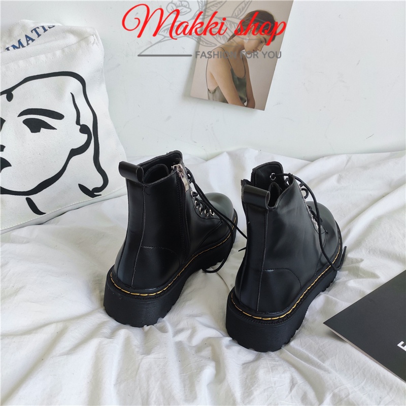 Boot nữ cao cổ Martin có khóa, giày boots nữ thời trang cao cấp giá rẻ MAKKI SHOP TD402