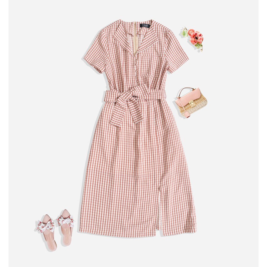 Đầm caro đẹp, váy caro  vải cao cấp mát nhẹ mềm,thời trang nữ công sở đi làm đi chơi đi biển đi dạo VIGO | BigBuy360 - bigbuy360.vn