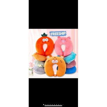 Gối chữ U, tựa cổ hình thú đi du lịch, đi xe ô tô, ngồi văn phòng...chống mỏi cổ nhiều màu