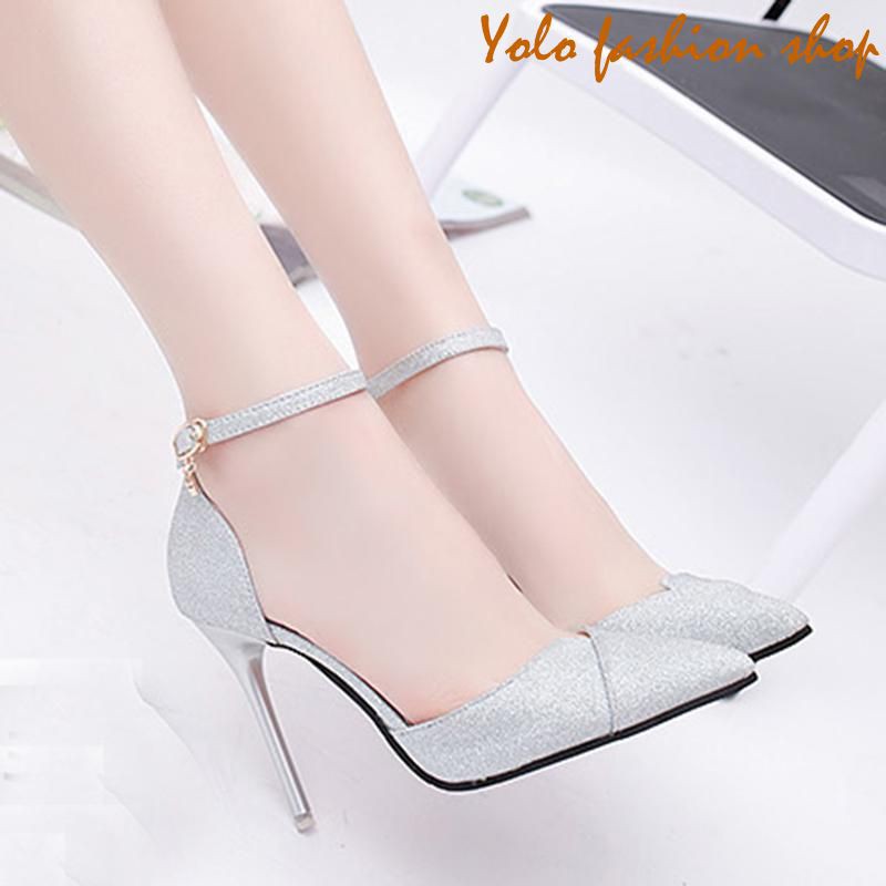 [Mã FASHIONG10 giảm 10k đơn 50k] Giày cao gót nữ đế 7p gót nhọn vá mũi xinh xắn-GC79 | BigBuy360 - bigbuy360.vn