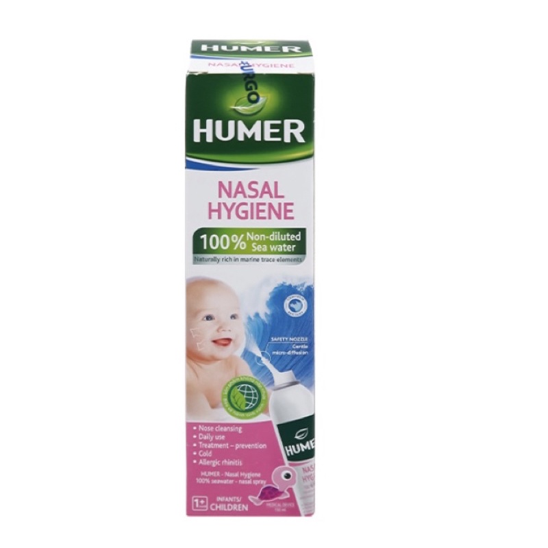 Xịt muối biển vệ sinh mũi trẻ Humer 150 Infants Children 150m