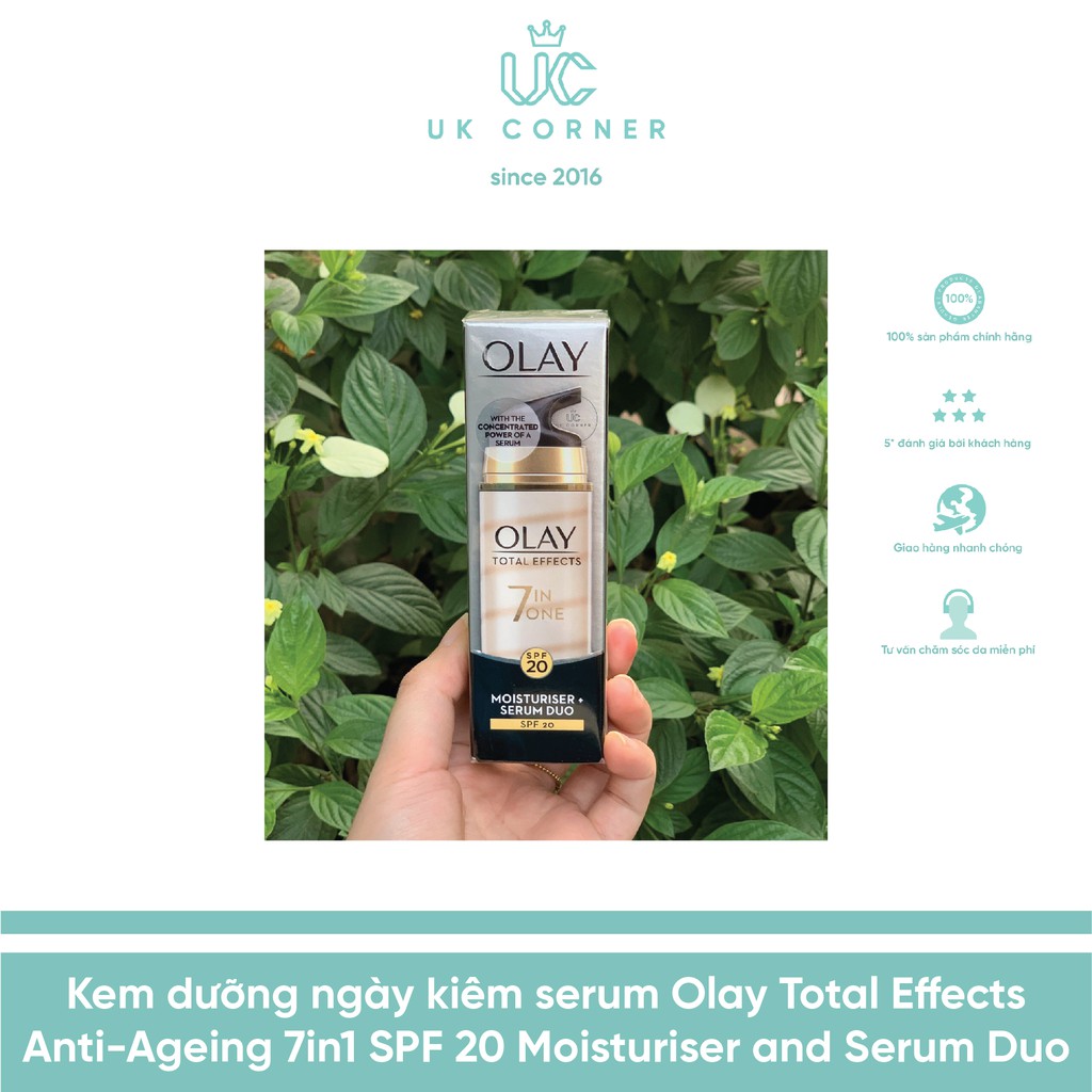 OLAY UK - Anh Quốc phân phối Kem dưỡng ngày kiêm serum 0Iay Total Effects Anti-Ageing 7-in-1 SPF 20 40 ml