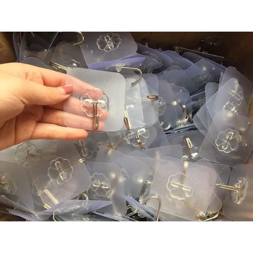 Móc Dán Tường Chịu Lực Siêu Dính Trong Suốt Chịu Lực Tốt Treo Tường Chắc Chắn 6x6 cm