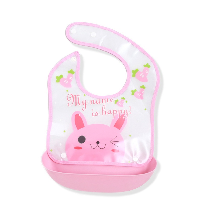 Yếm Ăn Chống Thấm Nước Họa Tiết Hoạt Hình Có Thể Điều Chỉnh Cho Bé