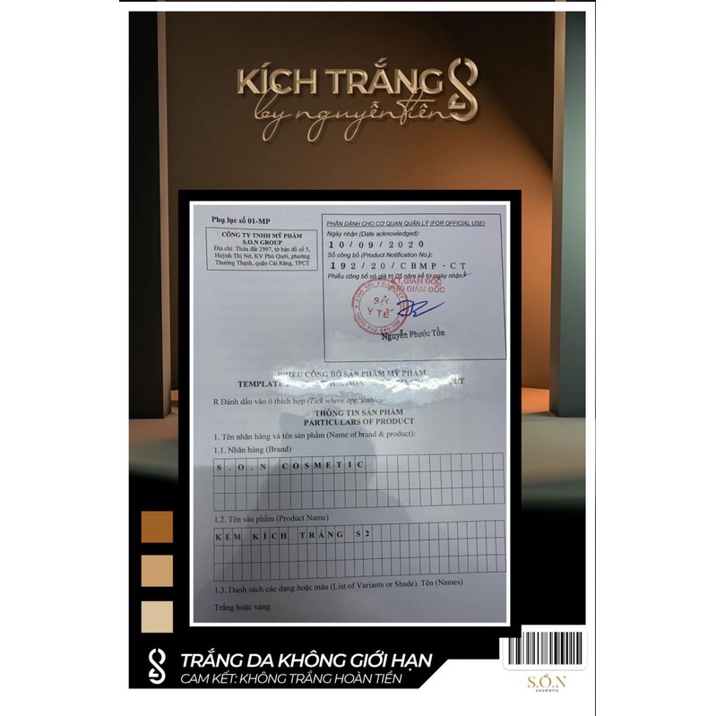 Kem Kích Trắng S2 SON Nguyễn Tiên Chính Hãng - Kích Trắng Men Bưởi Mix Kem Body