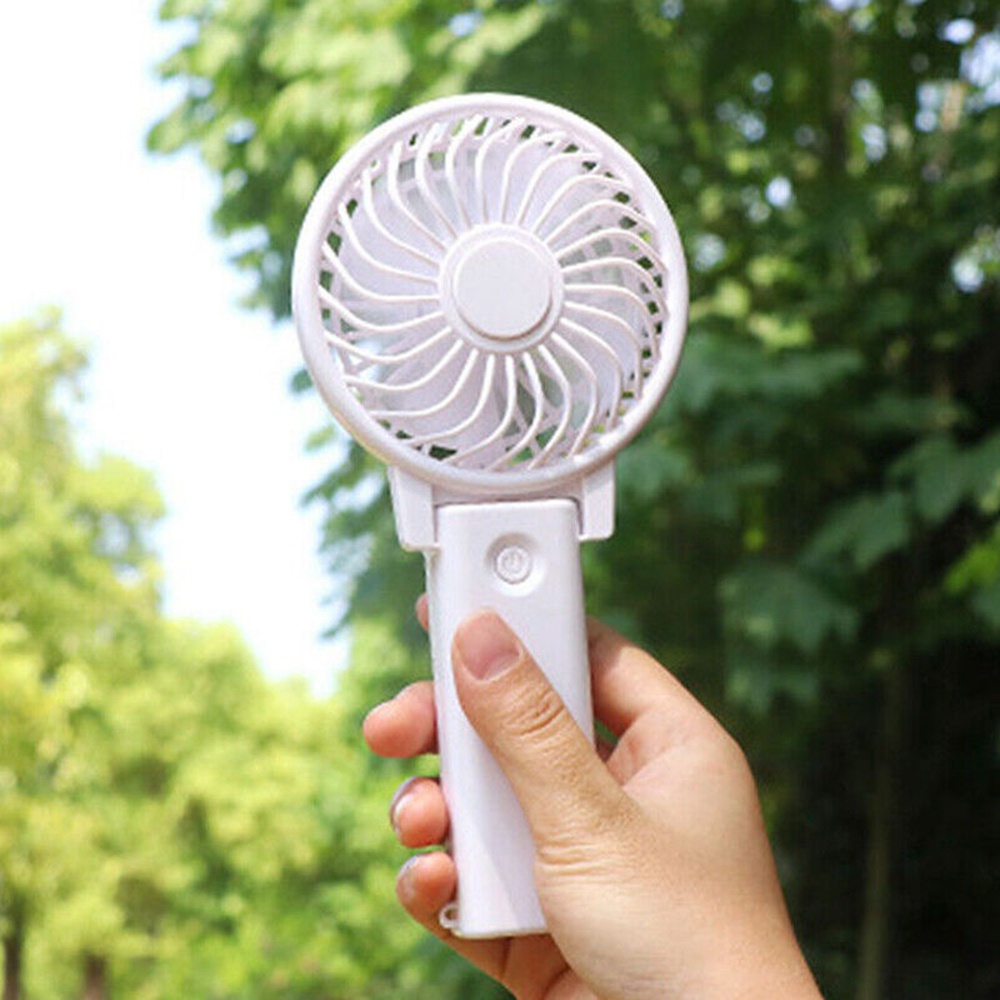 Quạt Mini Cầm Tay Để Bàn Chạy Bằng Pin Tiện Dụng