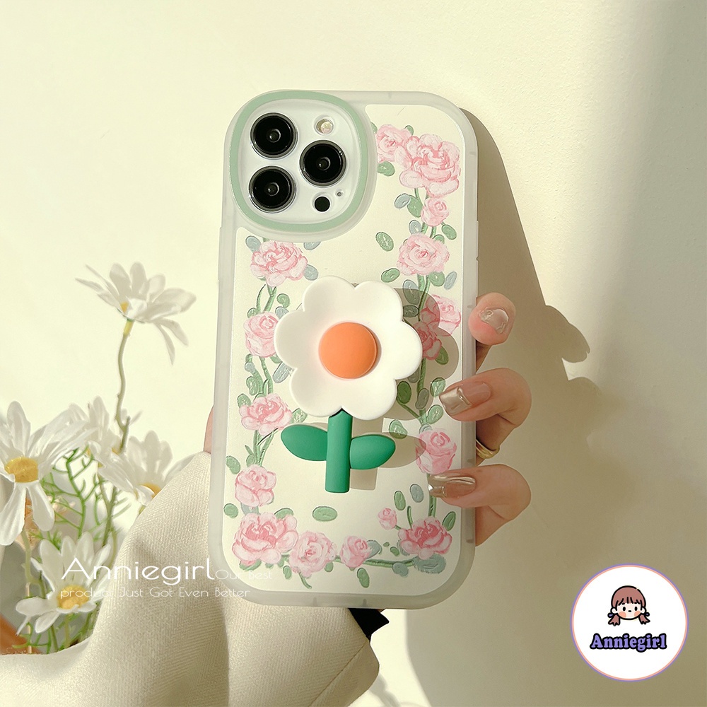 Ốp Điện Thoại TPU Mềm Siêu Mỏng Họa Tiết Hoa Hồng Cổ Điển Gắn Giá Đỡ Chống Sốc Cho IPhone 13 12 11 Pro Max X XR 8 7 Plus