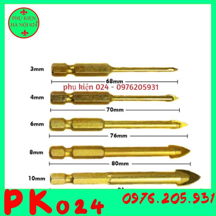 Bộ 5 mũi khoan kính, khoan thủy tinh, gạch men, đá hoa - vonfram