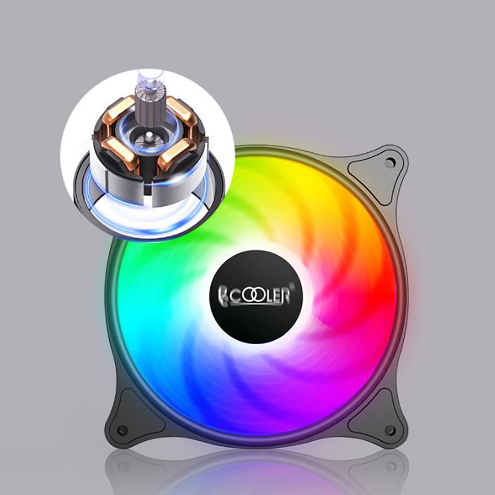 Quạt tản nhiệt PC Cooler S RGB Fan case 12cm Fan Led máy tính 3 Pin và chân Molex