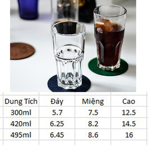 | COMBO 6 | Ly Thủy Tinh Ocean Centra Hi Ball 300ml | 420ml | 495ml - Nhập khẩu Thái Lan - Được lựa chọn kích thước