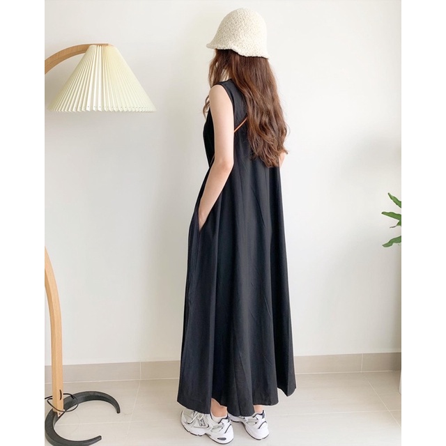 LOOK.STUDIOO - Váy dài cộc tay 2 màu