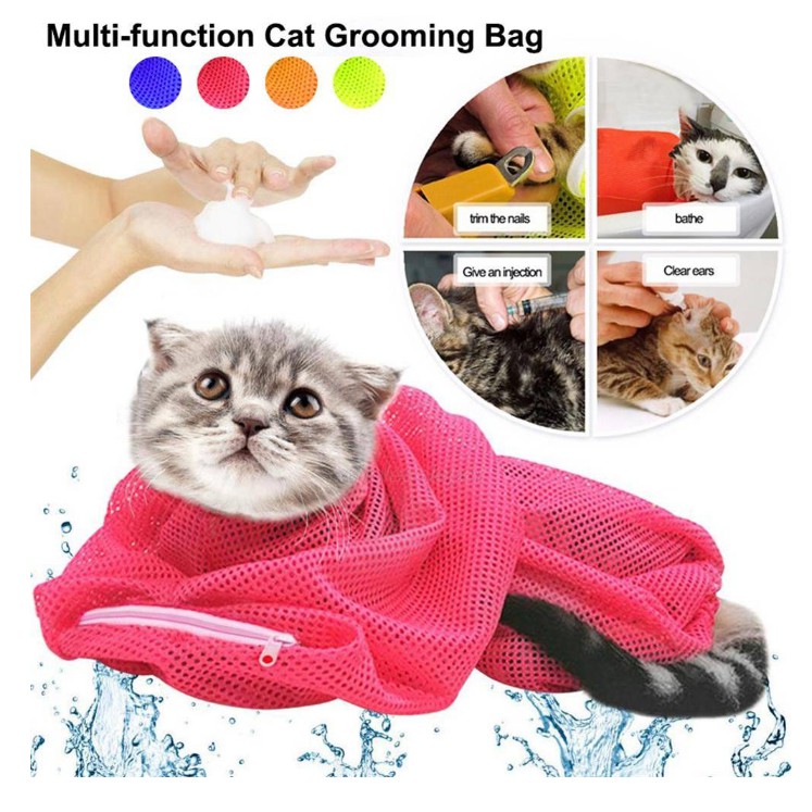 Túi tắm vải lưới tắm cho mèo