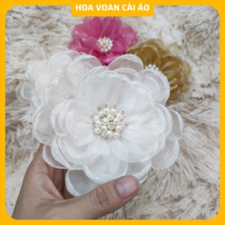 Hoa cài áo váy, tag hoa cài áo, hoa trà cài áo có ghim có trâm cài áo váy, áo dài hàng handmade siêu đẹp