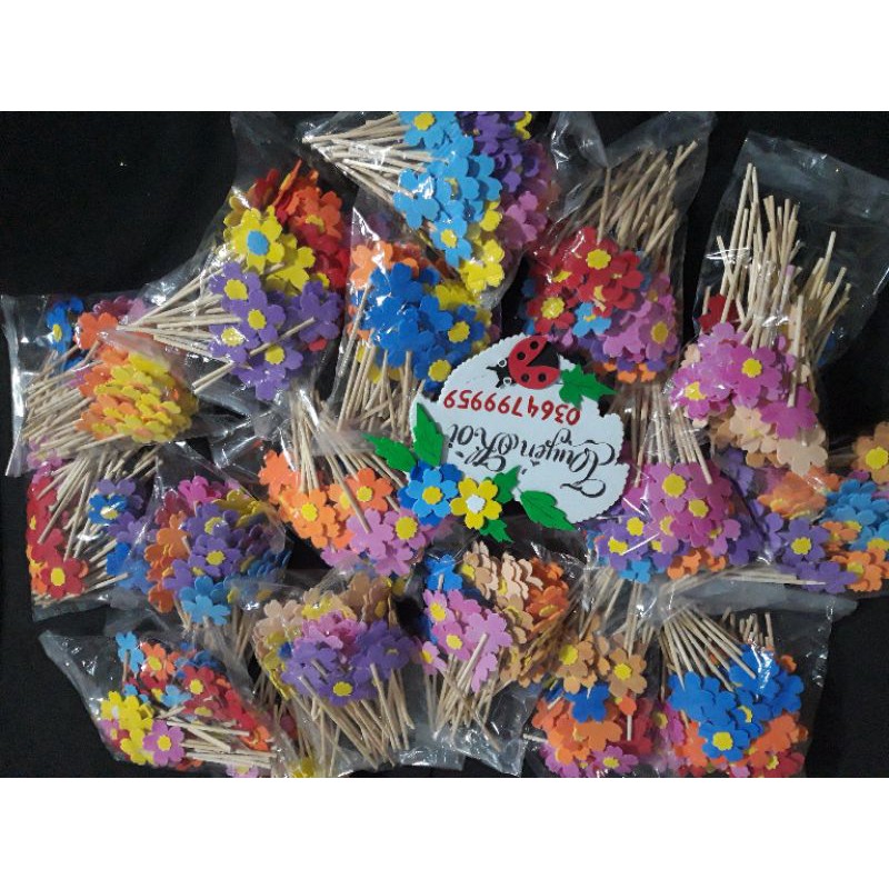 Túi 50 hoa bé ngoan giấy xốp nhiều màu