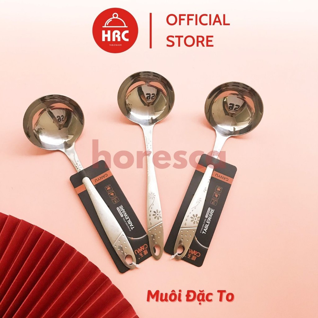 Bộ muôi canh inox (SIÊU RẺ) Muôi lẩu Hàn Quốc cán hoa