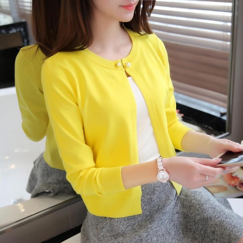 Áo khoác cardigan dệt kim tay dài nhiều màu sắc tùy chọn thời trang dành cho nữ