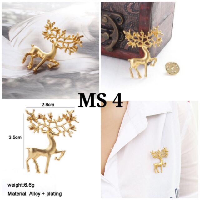Cài áo sơ mi, áo vest con hươu vàng