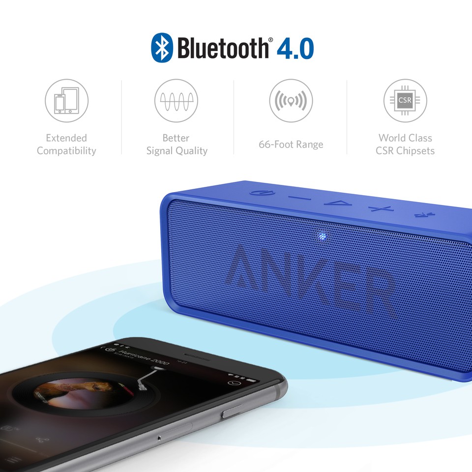 [Mã ELHACE giảm 4% đơn 300K] Loa di động cao cấp ANKER SoundCore Stereo Speaker (Xanh Dương)