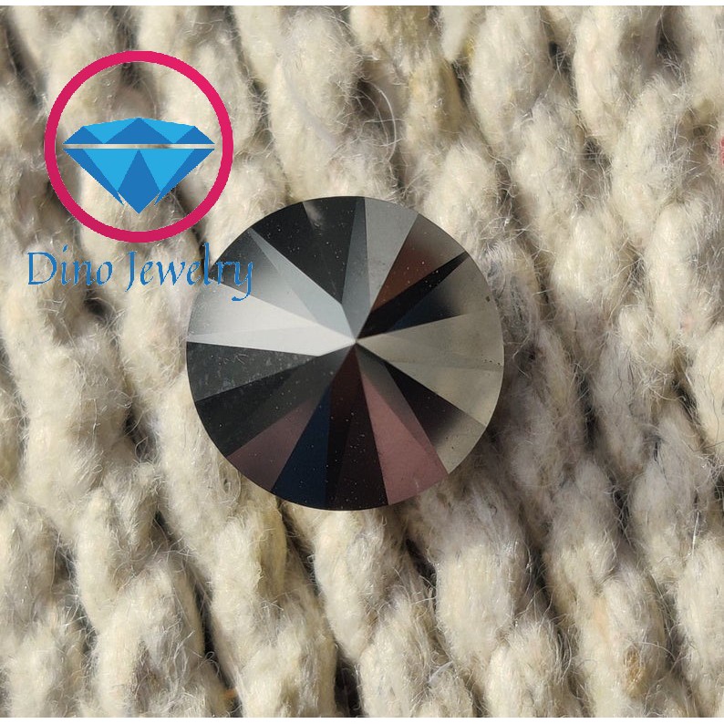Kim cương nhân tạo Moissanite màu đen (size 14.5-15 mm)