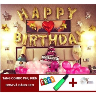Set bóng trang trí sinh nhật hình ly rượu và champagane to