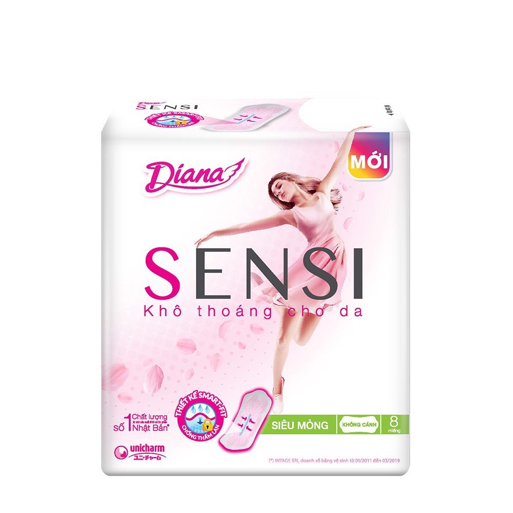 Băng vệ sinh Diana Sensi Siêu Mỏng Cánh (2 miếng/gói)