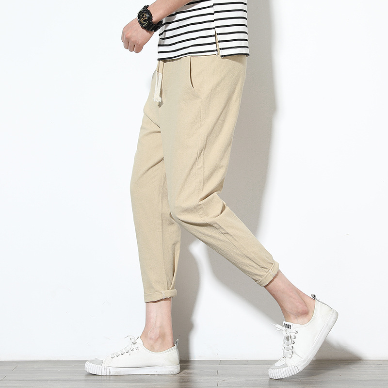Quần tây nam BEFOYI cotton màu phiên bản hàn quốc màu đen