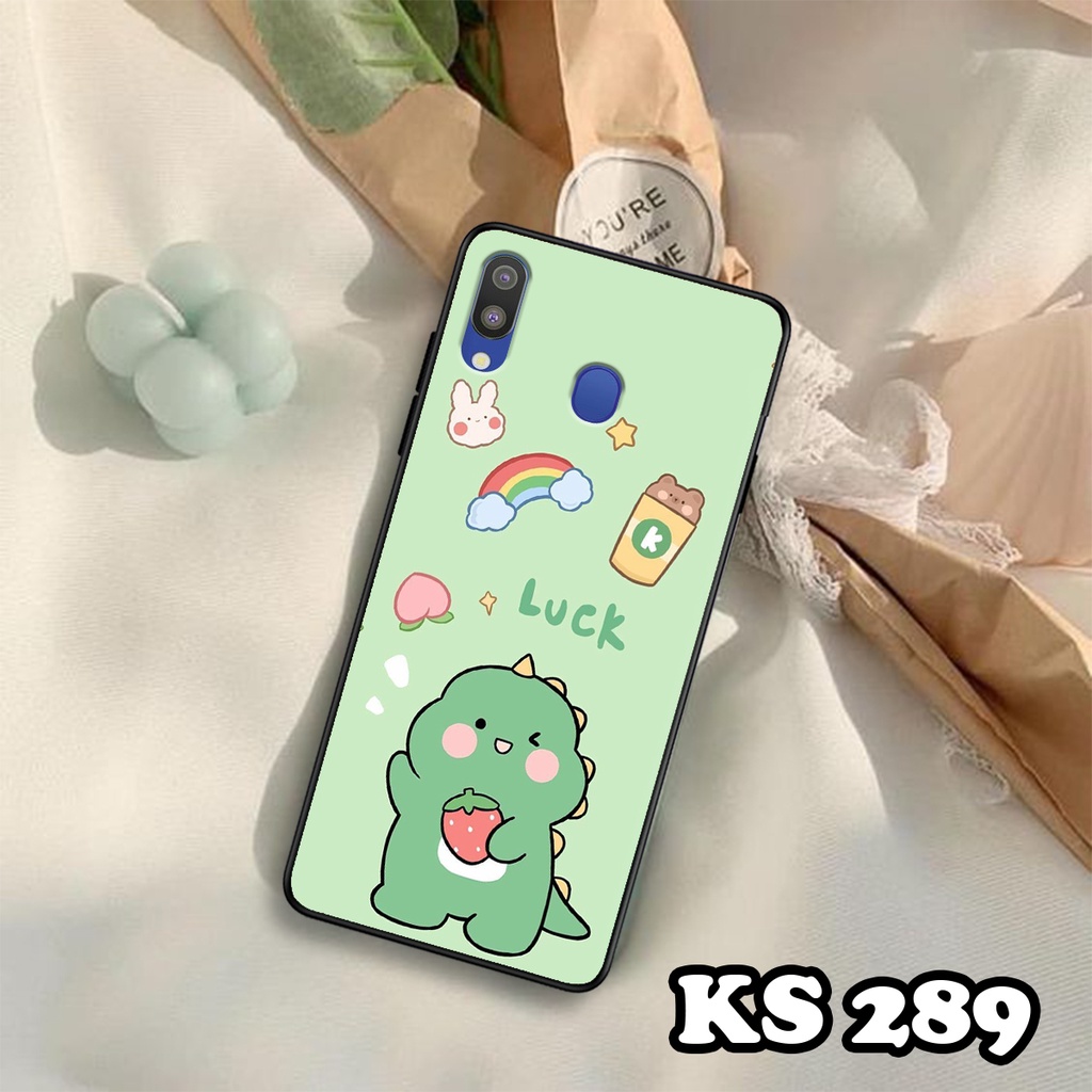 Ốp lưng Samsung M10 - Samsung M20 - Samsung M21 - Ốp in hình khủng long DinoCute - Lưng nhám viền TPU
