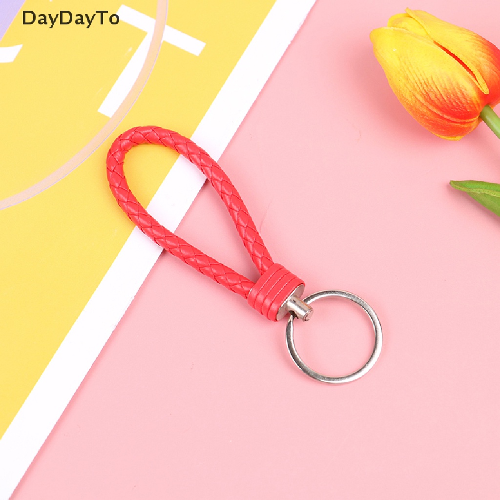 DayDayTo 1PC Leather car key chain Men's hanging rope couple bag key chain lanyard .