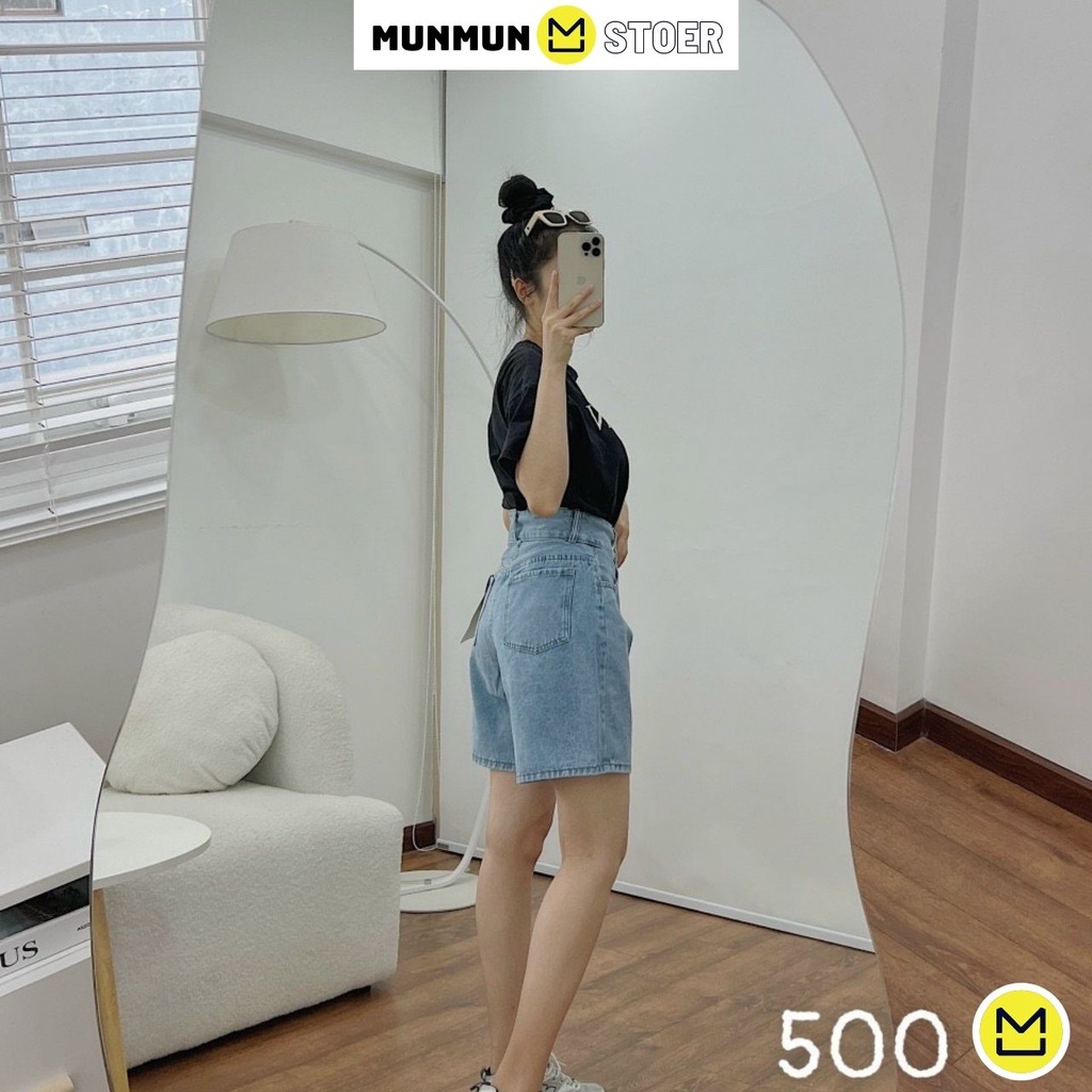 Quần sooc bò jean nữ cạp cao shorts jeans Quảng Châu phong cách Hàn Quốc sành TH-90