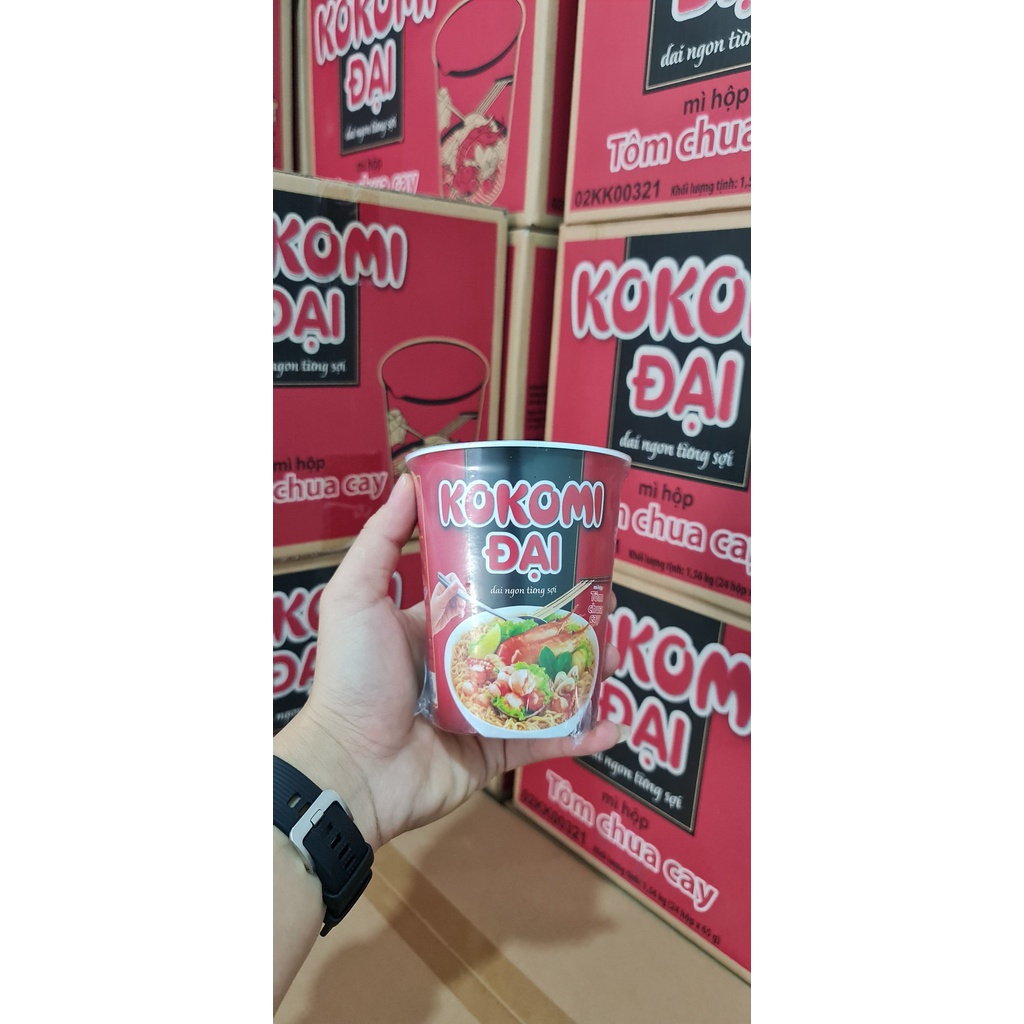 Siêu dai, Siêu ngon!!! Thùng 24 ly mì Kokomi Đại tôm chua cay 65g