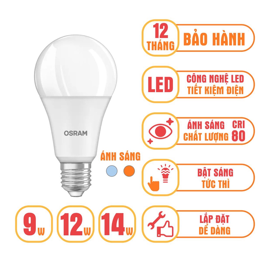 Bóng đèn LED Bulb ECO CLASSIC A E27 OSRAM -  Thiết kế cổ điển, ánh sáng chất lượng cao