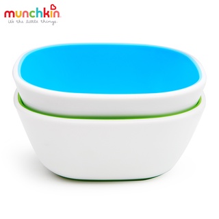 Bộ 2 bát chống trượt Munchkin (xanh lá - xanh lơ)